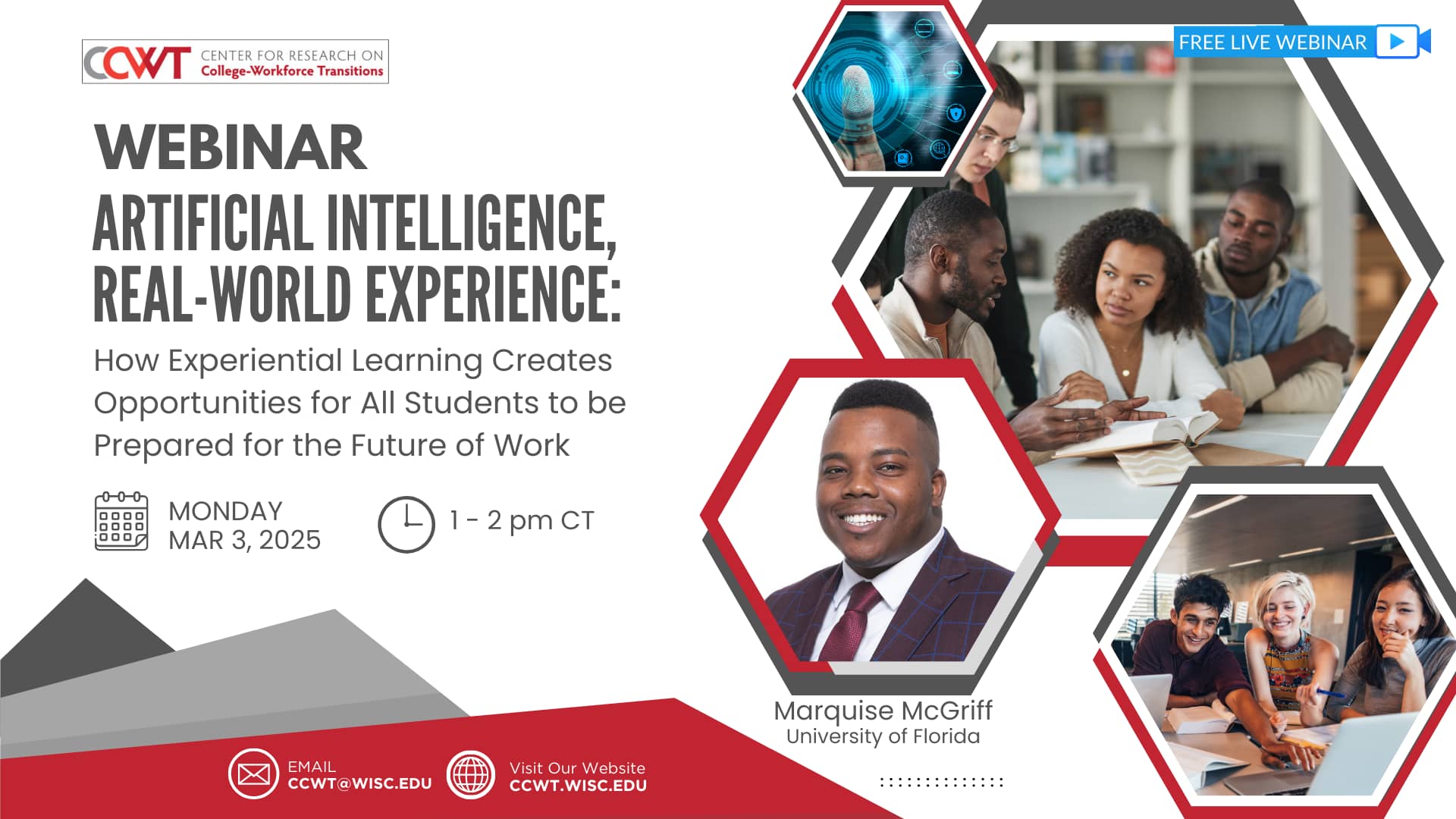 Image of Marquise McGriff on a flyer with the details about the webinar that are included in the event post.