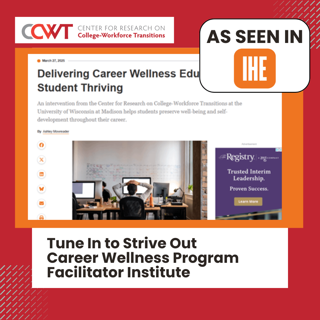 Decorative image promoting Inside Higher Ed article about Tune In to Strive Out program.